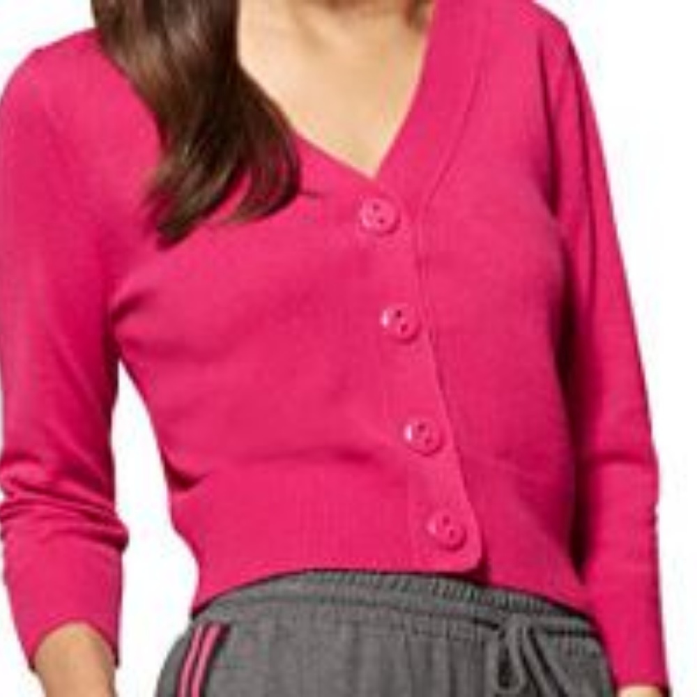 V-Neck Cropped Cardigan